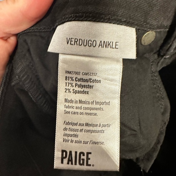 PAIGE Women's Dark Wash Black Verdugo Ankle Skinny Jeans - Picture 8 of 9